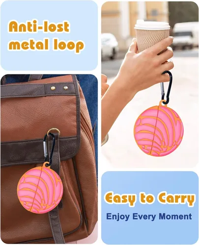 Miniatura 3 de Funda para Airpods de Boaretiu de 2ª/1ª Generación - Funda Linda Kawaii - Funda de Silicona Blanda 3D con Llavero para Mujeres, Niñas, Adolescentes