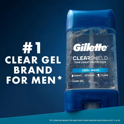 Miniatura 9 de Gillette Desodorante antitranspirante en gel transparente, ola fresca, 3.8 onzas