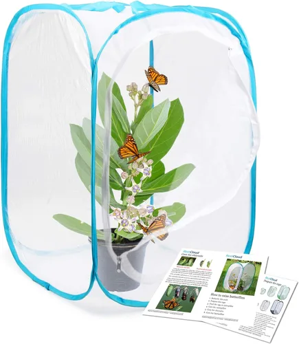 Miniatura 9 de RESTCLOUD - Jaula de hábitat para insectos y mariposas, 23.6 pulgadas de alto Blanco con verde