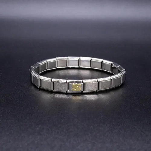 Miniatura 4 de Fablinks Pulsera italiana con dije de letra, dijes dorados del alfabeto de 0.354 in, pulseras de joyería para mujer, letras de enlace de iniciales