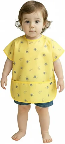 Miniatura 37 de Plie Short Sleeve Waterproof Bib for Toddlers – Easy Clean Feeding Apron for Mealtime, Daycare, Self-Feeding, Lightweight