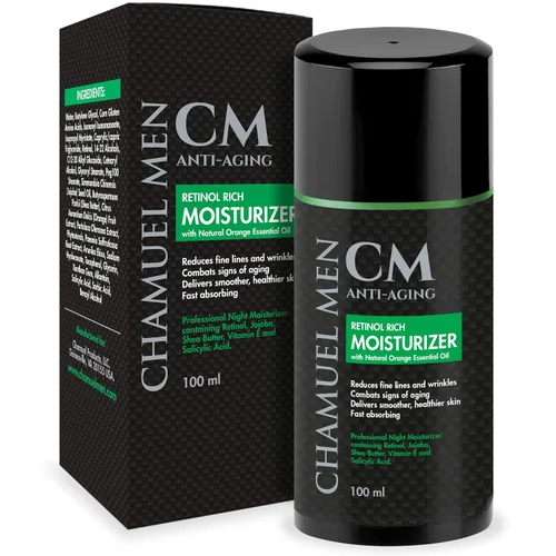 Miniatura 3 de CHAMUEL MEN Crema facial diaria para hombres con 2.5% de retinol hidratante antienvejecimiento para líneas finas, manchas oscuras y arrugas, loción