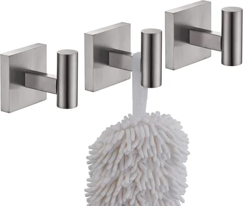 Miniatura 15 de KOKOSIRI Ganchos para Bata Toalla y Abrigo de Baño para Baño Cocina Pared Paquete de 2 Cromo Acero Inoxidable B1013CH-P2 Cromo pulido