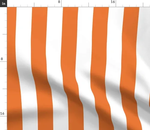 Miniatura 2 de Spoonflower Tela – Rayas Naranja Blanco Rayas Halloween Impreso en Petal Signature Tela de Algodón por The Yard – Costura Acolchado Ropa Artesanía