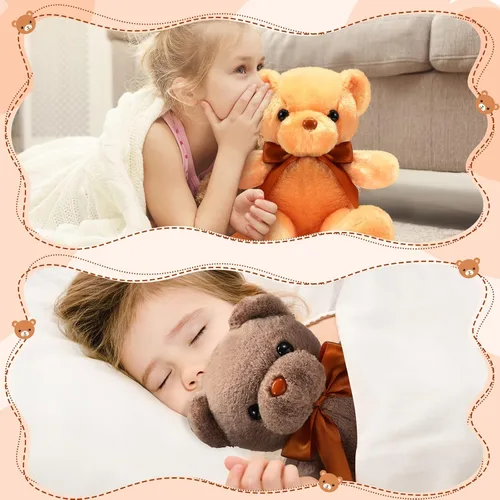 Miniatura 5 de HyDren 18 piezas de animales de peluche de oso a granel de 12 pulgadas, osos de felpa suave a granel, juguetes para niñas, niños, graduación, marrón
