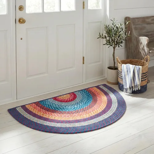 Miniatura 34 de SAFAVIEH Alfombra Lavable Colección Trenzada para Exteriores - 2' x 3', Multicolor, Hecha a Mano y Reversible, No Desprende Pelusa y Fácil