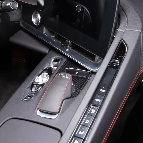 Miniatura 3 de Sekhyna Cubierta de panel de palanca de cambios ABS 1 unidad compatible con Corvette C8 Stingray 2020-2023 consola central antideslizante cubierta