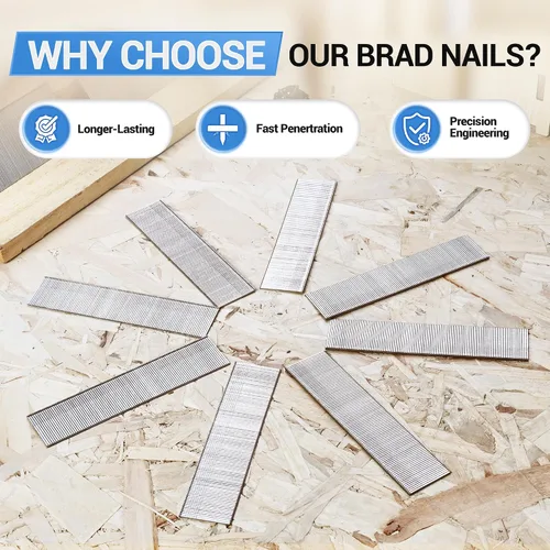 Miniatura 4 de meite Clavos Brad de acero inoxidable de calibre 18, clavos Brad 18GA de 1-1/4 pulgadas, uñas de acero inoxidable 304 con acabado pequeño