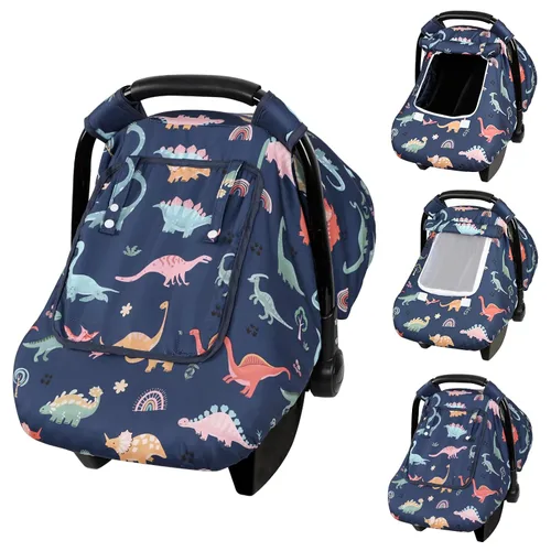 Miniatura 10 de Funda para Asiento de Coche para Bebé Niña, Funda de Asiento de Coche de Invierno Cálida para Bebé, Toldo Infantil para Asiento de Coche con Ventana