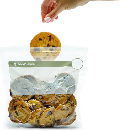 Miniatura 3 de 18 bolsas de cremallera al vacío de cuarto de galón con una construcción única de varias capas FoodSaver, Galón, 12 unidades, Multicolor