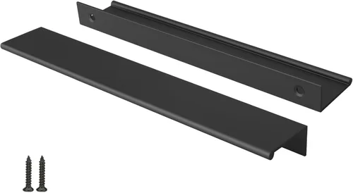 Miniatura 51 de Peaha Paquete de 10 manijas de gabinete de cocina de 1-5/16 pulgadas, tiradores negros para cajones de tocador, borde de puerta, tiradores de dedo