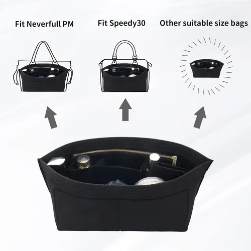 Miniatura 5 de Organizador de fieltro para bolso, organizador de bolsas adecuado para Speedy 30, Neverfull PM y organizador de moldeador de base para bolsa de mano
