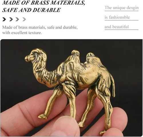 Miniatura 8 de Garneck Decoración de mesa de camello de latón Escultura de camello de cobre, figura de camello de latón, escultura de animales de latón, riqueza