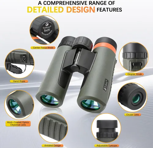 Miniatura 5 de Prismáticos compactos de 8 x 26 – Prisma impermeable y BK7 – Regalos para observación de aves, caza y deportes, conciertos y teatro