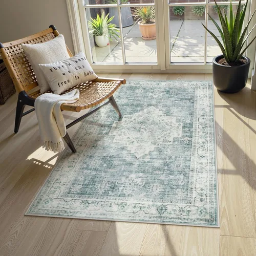 Miniatura 32 de LIVEBOX Alfombra lavable de 5 x 7 pies, para sala de estar, dormitorio, antideslizante, estilo bohemio, para interiores, para comedor, oficina