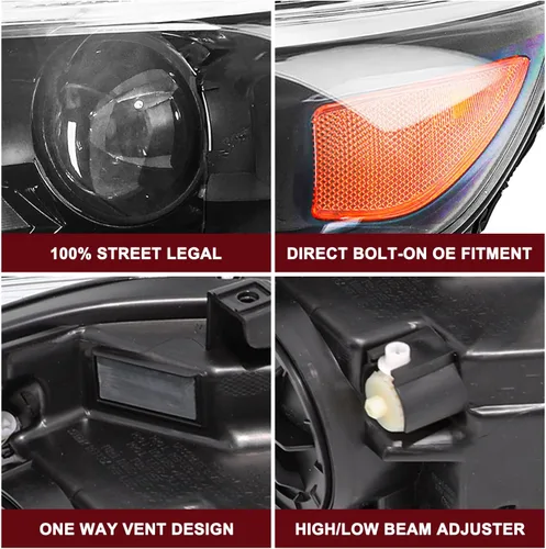 Miniatura 5 de JSBOYAT Bombillas incluidas de repuesto para faros delanteros halógenos para Chevy Malibu Sedan OE 2016 2017 2018 estilo fábrica faro delantero lado