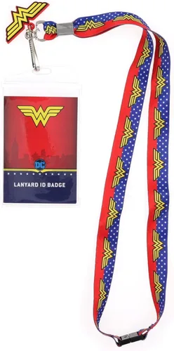 The Silver Buffalo DC Comics Wonder Woman - Cordón con logotipo y soporte para insignia y dije