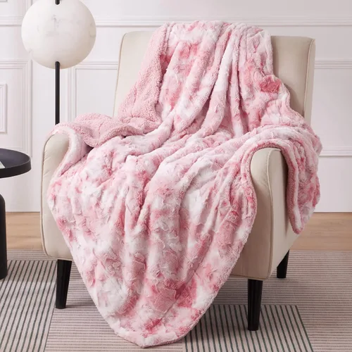 Miniatura 13 de Bedsure GentleSoft Manta Mullida de Sherpa - Manta de Forro Polar Cálida y Acogedora para Regalo de Mujer, Manta de Navidad de Felpa y Piel