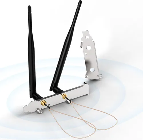 Bingfu Antena WiFi de doble banda 2.4GHz 5.8GHz 6dBi RP-SMA + cable de coleta de 7.87 pulgadas + cubierta de ranura para enrutador WiFi inalámbrico