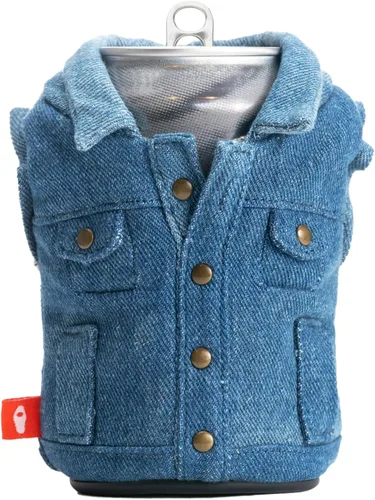 Puffin - The Denim Vest - Enfriador de latas aislado de 12 oz I Aislante de botellas de cerveza y latas de refrescos, mantiene las bebidas y bebidas