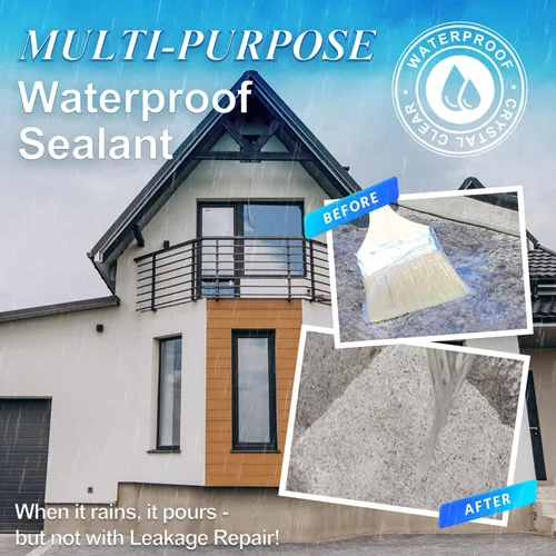 Miniatura 2 de Sellador Impermeable Transparente 2L (70 oz), Wadities Revestimiento Impermeable a Base de Agua para Paredes Baño Techo, Reparación Invisible