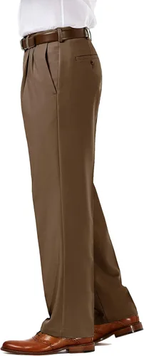 Miniatura 2 de Haggar Cool 18 Pro Classic Fit - Pantalones de cintura expandible, plisados, con frente oculto, tamaño regular y grande y alto