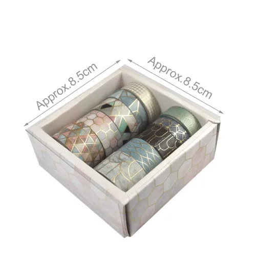 Washi - Juego de 10 rollos de cinta adhesiva floral dorada, cinta de papel decorativa para álbumes de recortes, manualidades, suministros de diario