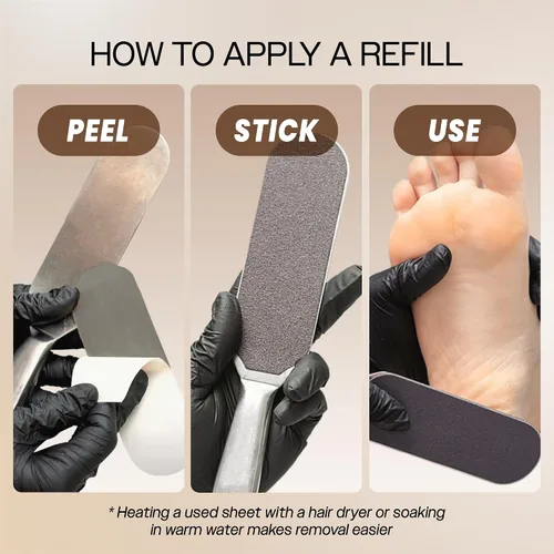Miniatura 3 de PANA 40 piezas de recambio de archivo Pedi grande negro para lima de pies de acero inoxidable para lijar raspador de pies, almohadillas de recambio
