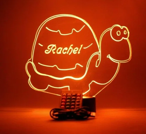 Miniatura 2 de Lámpara de mesa de tortuga personalizada con nombre de tortuga con luz nocturna grabada, nuestra última característica: es WOW, con control remoto