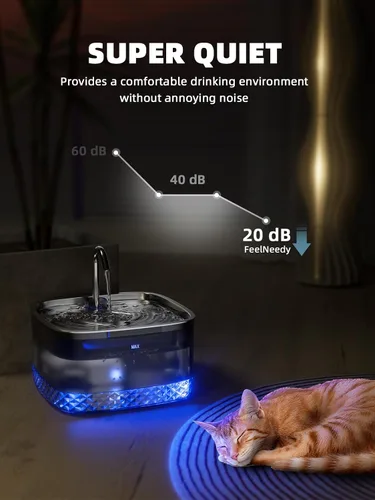 Miniatura 2 de Bomba de repuesto para fuente de agua para gatos, bomba ultra silenciosa con luz LED, compatible con fuente de agua MAILOFY WF220 para gatos de 75