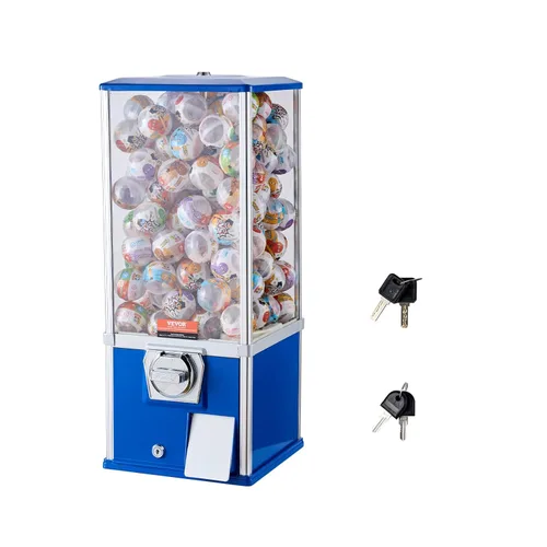 VEVOR - Máquina de chicles para niños, máquina expendedora doméstica de 25" de altura, dispensador de bolas rebotadoras PS, sostiene 230 juguetes