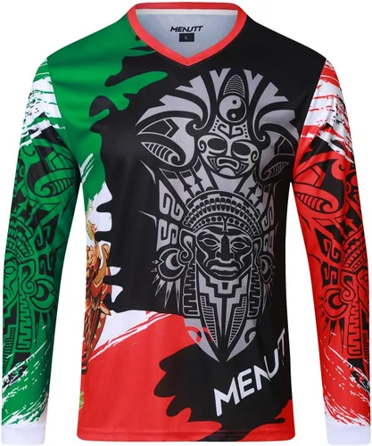 Miniatura 2 de Camiseta de ciclismo de montaña para hombre, manga larga, MTB Off-Road México, camisetas de descenso y motocross