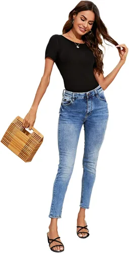 Miniatura 5 de Verdusa Camiseta de manga corta fruncida y espalda abierta para mujer
