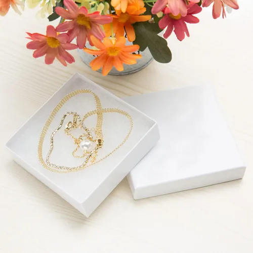 Miniatura 3 de Magicool - Paquete de 40 cajas de joyería de cartón de 3.5 x 3.5 x 1 pulgadas, utilizadas para collares, pulseras, aretes, joyas, embalaje de regalo