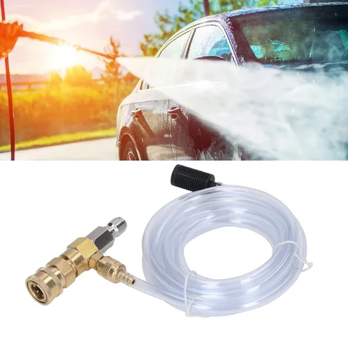Miniatura 7 de Kit de inyector químico Inyector ajustable aguas abajo con tubo de 9.8 pies para lavadora a presión Accesorios 5000PSI