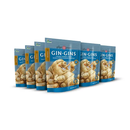 Miniatura 11 de GIN GINS - Caramelo duro de jengibre de doble fuerza – Caramelo 100% natural de The Ginger People – Golosinas saludables envueltas individualmente