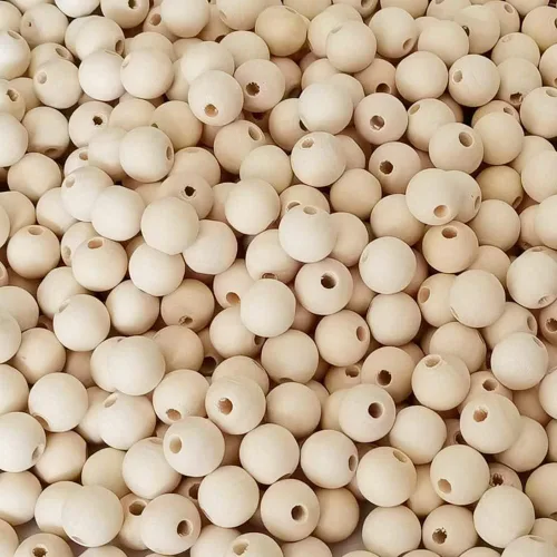 Miniatura 15 de 100 cuentas de madera natural de 0.984 in, cuentas espaciadoras de madera sin terminar de 1 pulgada, bolas redondas para hacer manualidades