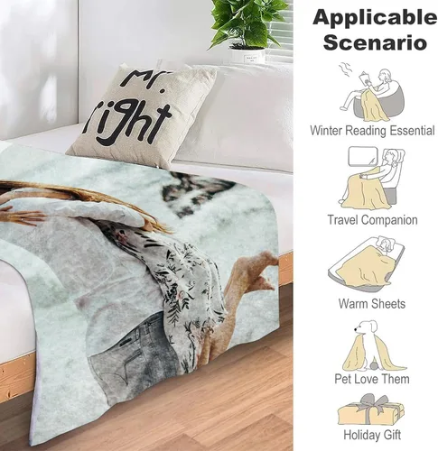 Miniatura 4 de ICELIETE Manta personalizada con texto en imagen, manta de forro polar personalizada con foto para parejas, regalos personalizados de Navidad y 01