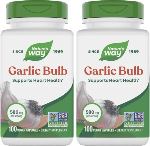 Miniatura 10 de Nature's Way Bombilla de ajo, apoya la salud del corazón*, proyecto verificado sin OMG, 580 mg por porción, vegano, 100 cápsulas