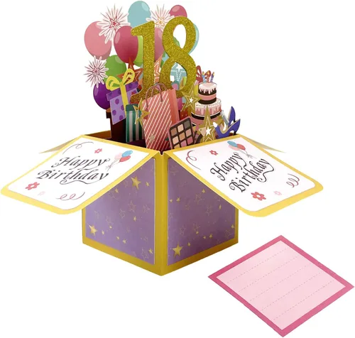 Miniatura 16 de Asmallgf Dulce Tarjeta de Cumpleaños Desplegable del 12º Cumpleaños para Niña y Niño, Gran Regalo de Cumpleaños de 12 Años para Hija, Sobrina
