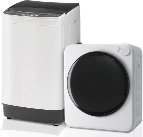 Miniatura 9 de Erivess Lavadora compacta de 1.9 pies cúbicos, lavadora portátil de 15 libras con 8 programas de lavado, lavadora de lavandería compacta