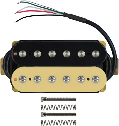 Miniatura 6 de FLEOR Pastillas Humbucker de guitarra eléctrica de cerámica de doble bobina para guitarra puente y pastillas para el cuello, color negro