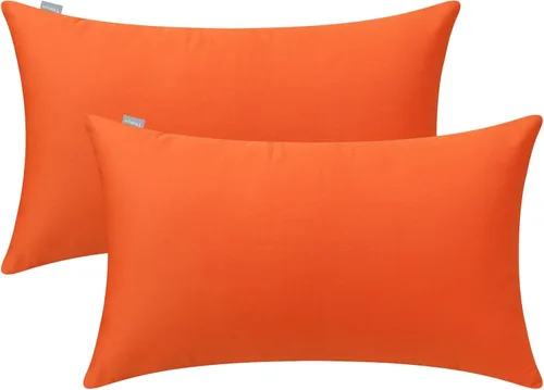 Miniatura 48 de Thmyo - Paquete de 2 fundas de almohada de algodón sólido decorativas cuadradas, fundas de almohada DIY, fundas de almohada en blanco