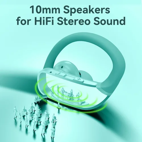Miniatura 5 de bmani Ear Buds - Auriculares inalámbricos Bluetooth con pantalla LED de 80 horas de reproducción, gancho sobre la oreja con micrófono, sonido Verde
