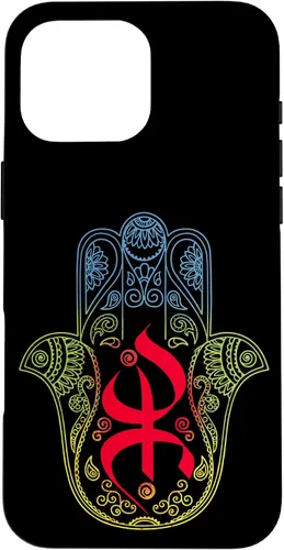 Miniatura 19 de Funda para iPhone 13 Pro Max Khamsa Amazigh Berber con símbolo de Yaz con colores vibrantes de la bandera