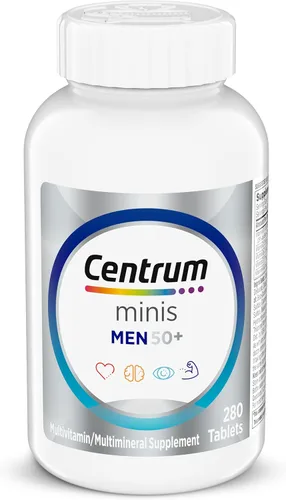 Centrum Minis Silver Multivitamínico para hombres 50 Plus, suplemento multivitamínico/multimineral, vitamina D3, vitaminas B y zinc, ingredientes