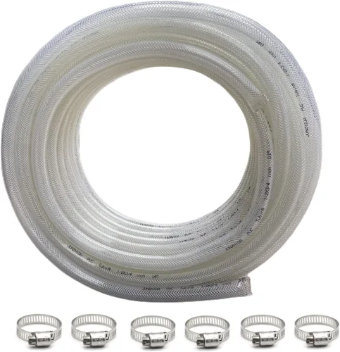 Miniatura 12 de Tubo de PVC transparente trenzado de alta presión de 1/2 pulgada de diámetro interior x 3/4 pulgadas de diámetro exterior de 25 pies, tubo de vinilo