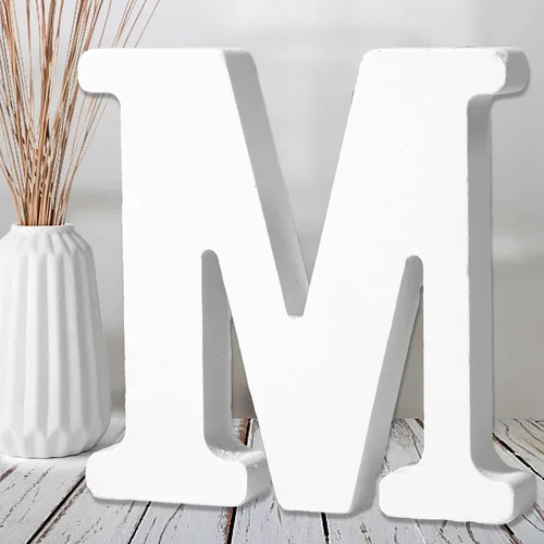 Miniatura 28 de AOCEAN Letras de madera blanca de 6 pulgadas, letras de madera sin terminar para decoración de pared, letras de pie, rebanadas, decoración