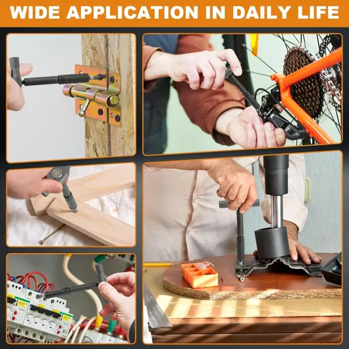 Miniatura 7 de THINKWORK Juego de destornilladores de trinquete 42 en 1, juego de destornilladores magnéticos con mango de trinquete desmontable, kit