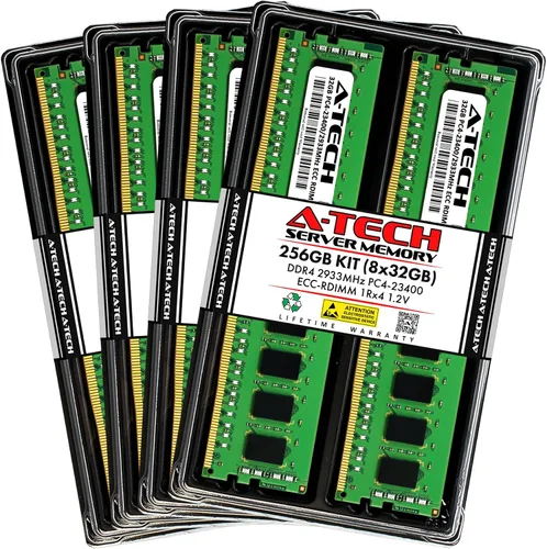 Miniatura 96 de A-Tech 4GB DDR4 2133MHz PC4-17000 ECC RDIMM 1Rx8 Single Rank 1.2V ECC Registered DIMM de 288 pines Módulo de actualización de memoria RAM